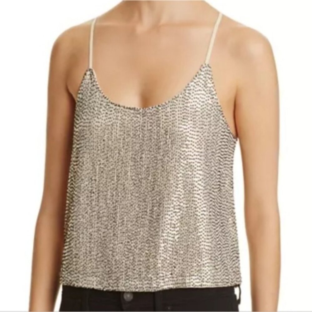 Walter Baker Amber Silver Sequined Camisole Top XS Party Festival Clubwear